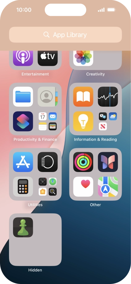 Press and hold the required app.