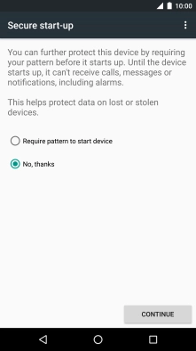 Press the required setting.