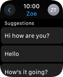 Press the required quick reply.