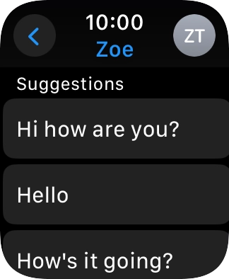 Press the required quick reply.