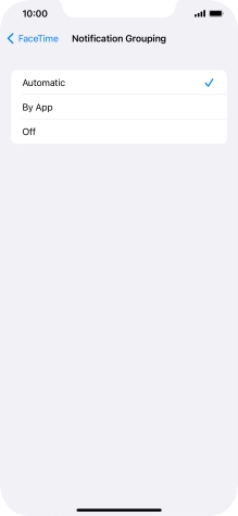 Press the required setting.
