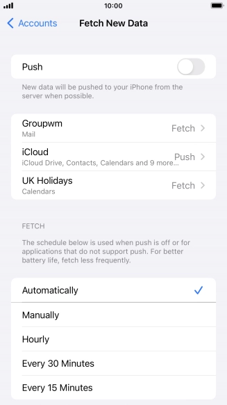 If you turn off the function, press the required setting.