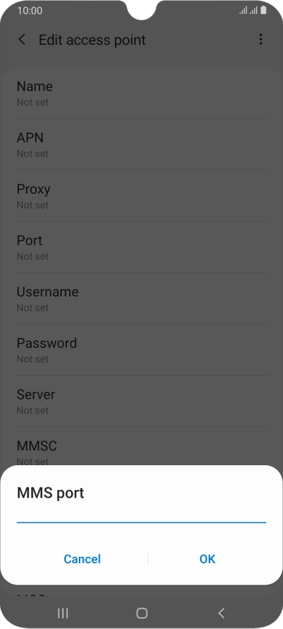 Key in 8080 and press OK.
