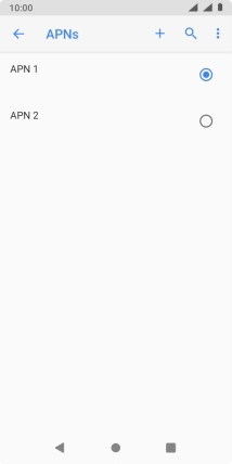 Press the field next to the data connection to activate it.