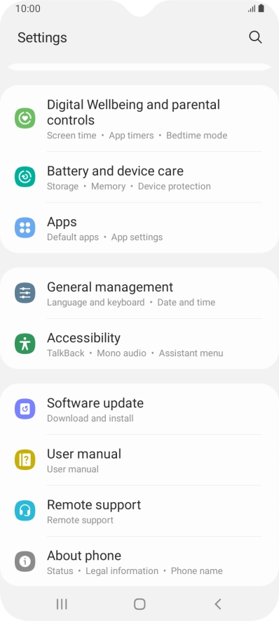 Press Software update.