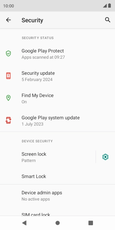 Press Screen lock and key in the current phone lock code.