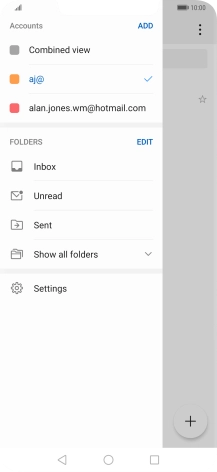 Press the required email account.