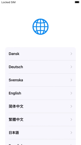 Press the required language.
