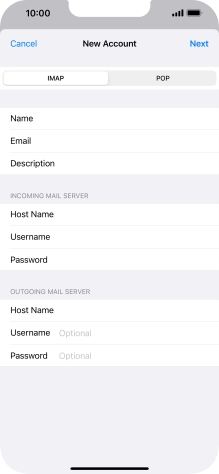 Press Username and key in the username for your email account. Please note that if you're using Vodafone's outgoing server, leave the username field empty.