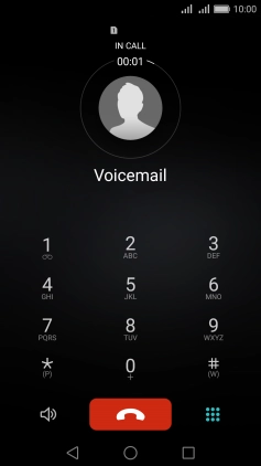 Press the end call icon.