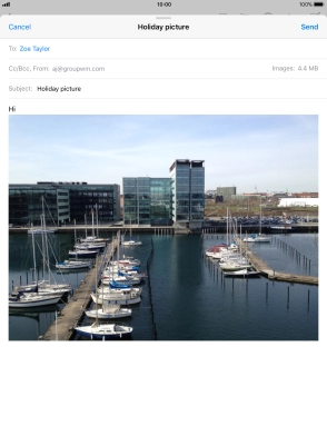 Press Send when you've finished your email message.