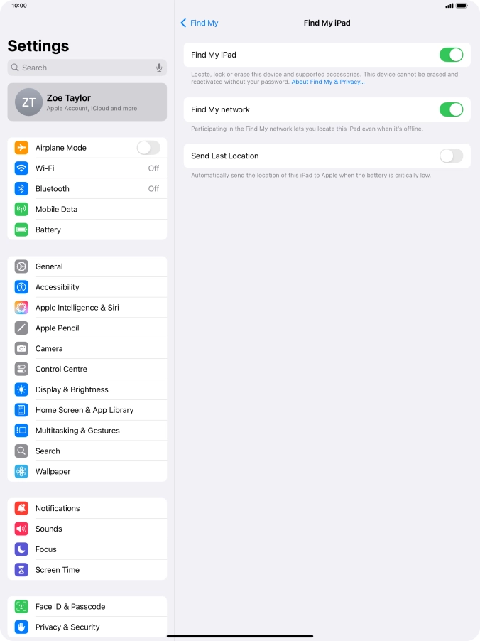 Press the indicator next to 