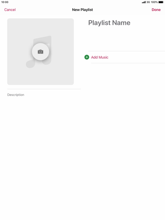 Press the text input field and key in a name for the playlist.