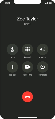 Press the end call icon to end the call.