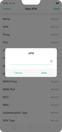 Key in live.vodafone.com and press Save.