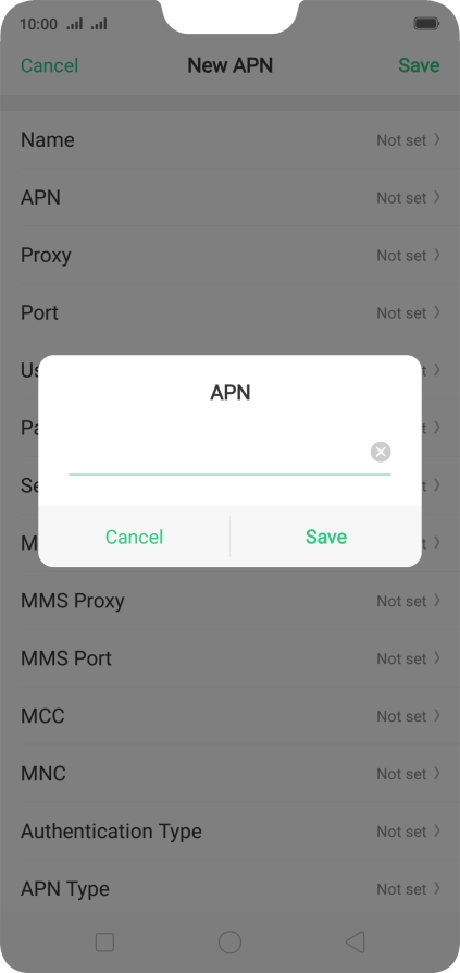 Key in live.vodafone.com and press Save.