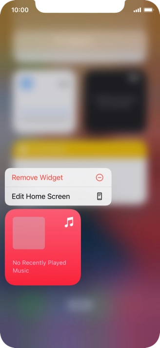 Press Remove Widget.