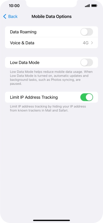 Press the indicator next to 