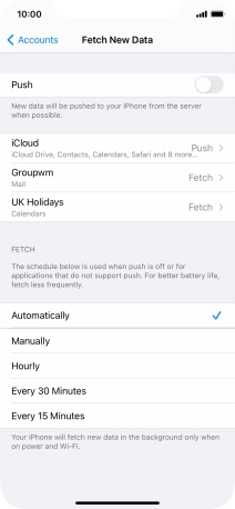 If you turn off the function, press the required setting.