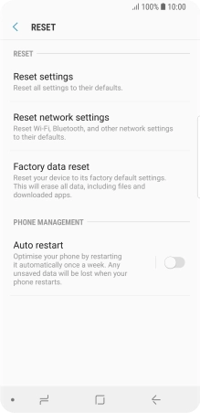 Press Factory data reset.