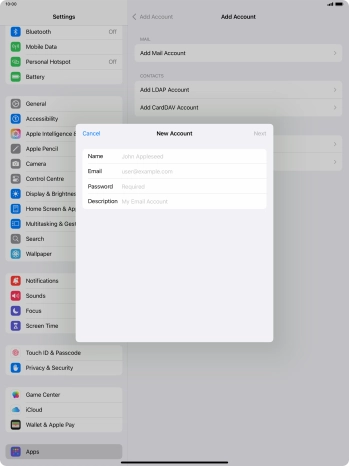 Press Name and key in the required sender name.