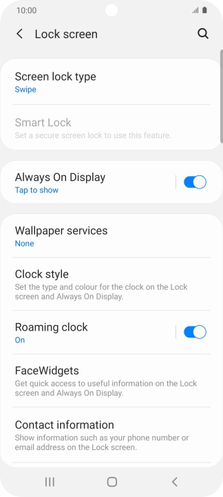 Press Screen lock type.