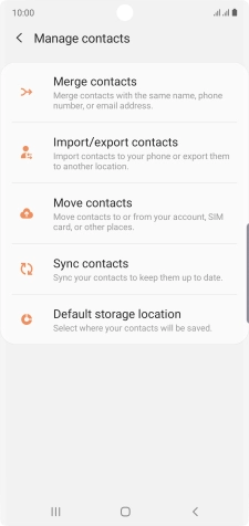 Press Import/export contacts.