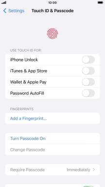 Press Turn Passcode On and key in a phone lock code of your own choice twice.