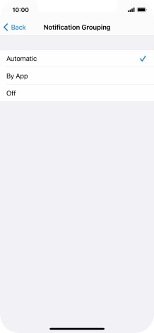 Press the required setting.