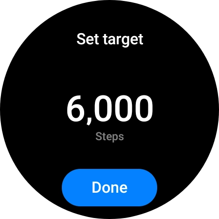 Slide your finger up or down on the screen to select the required goal.