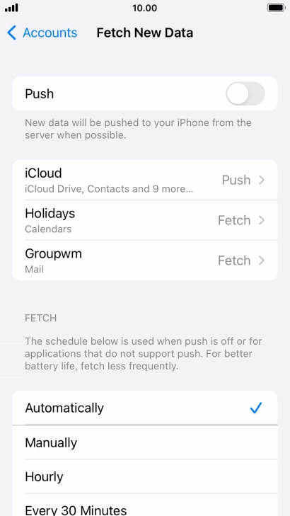 If you turn off the function, press the required setting.