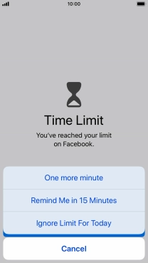 Press the required setting.