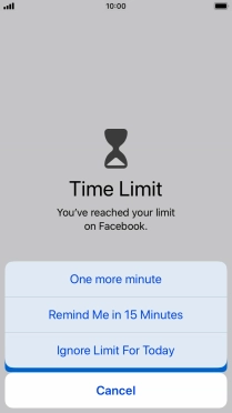 Press the required setting.