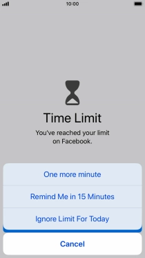Press the required setting.