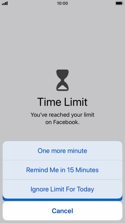 Press the required setting.