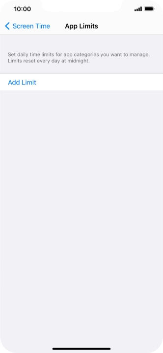Press Add Limit.