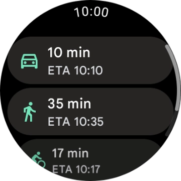 Press the required mode of transportation.