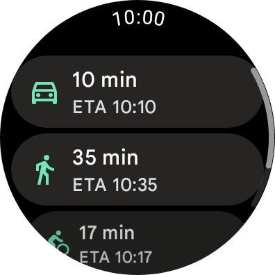 Press the required mode of transportation.