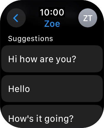 Press the required quick reply.