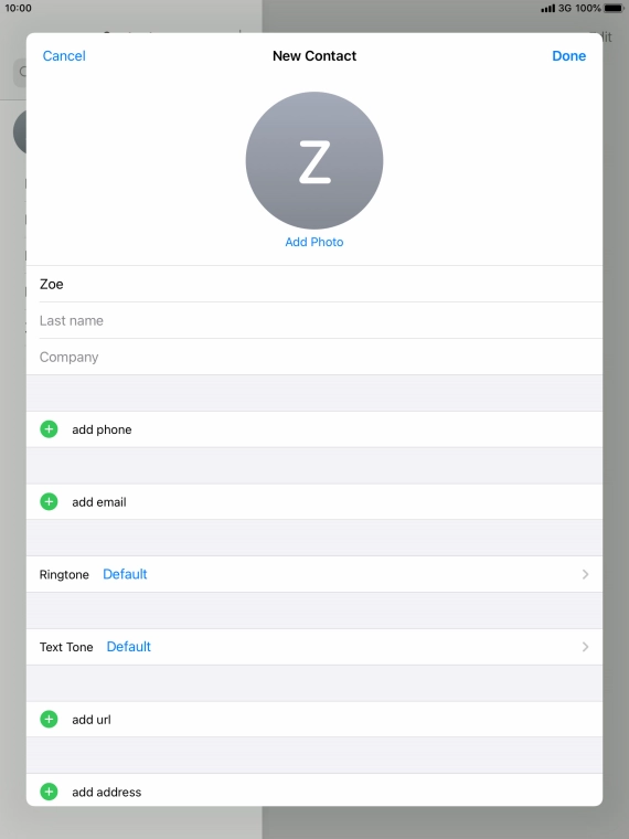 Press Last name and key in the last name.