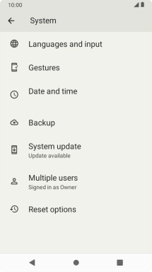 Press System update. If a new software version is available, it's displayed. Follow the instructions on the screen to update the phone software.