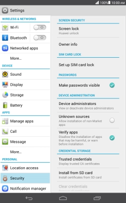 Press Set up SIM card lock.