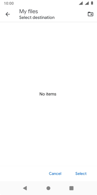 To create a new folder, press the new folder icon and follow the instructions on the screen to create a new folder.