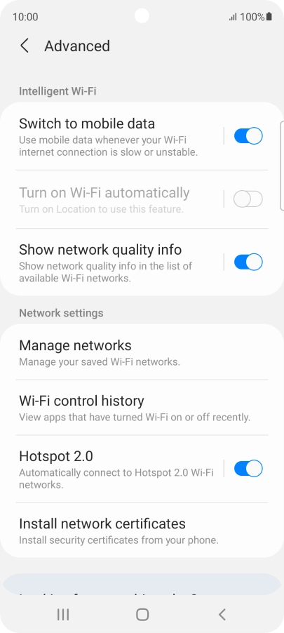 Press the indicator next to 