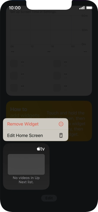 Press Remove Widget.