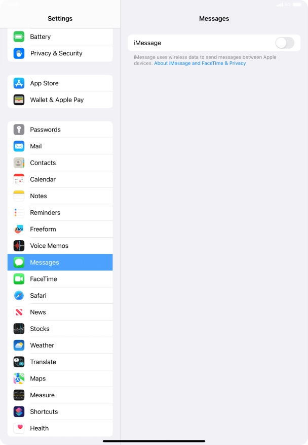 Press the indicator next to 