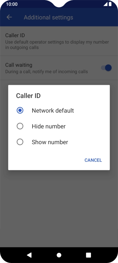 Press Show number to turn on caller identification.