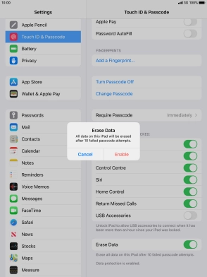 If you turn on the function, press Enable.
