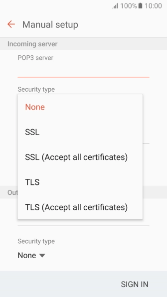 Press None to turn off the function.