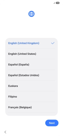 Press the required language.
